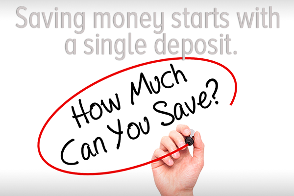 The Journey of Saving Money starts with a Single Deposit.